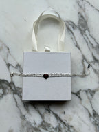 Pulsera corazón acero blanco personalizable con inicial