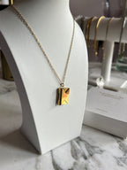Collar dije carta/ sobre grabado personalizado