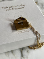 Collar dije carta/ sobre grabado personalizado