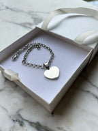 Pulsera personalizable dije corazón macizo