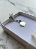 Pulsera personalizable dije corazón macizo