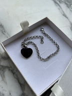 Pulsera personalizable dije corazón macizo