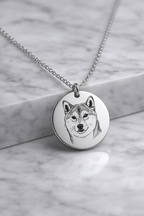 Dije redondo personalizado de mascota realista